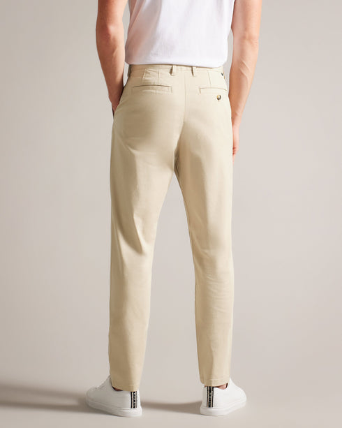 HAYBRN-Trousers-Regular Fit Textured Chino Tr- Ted Baker Romania